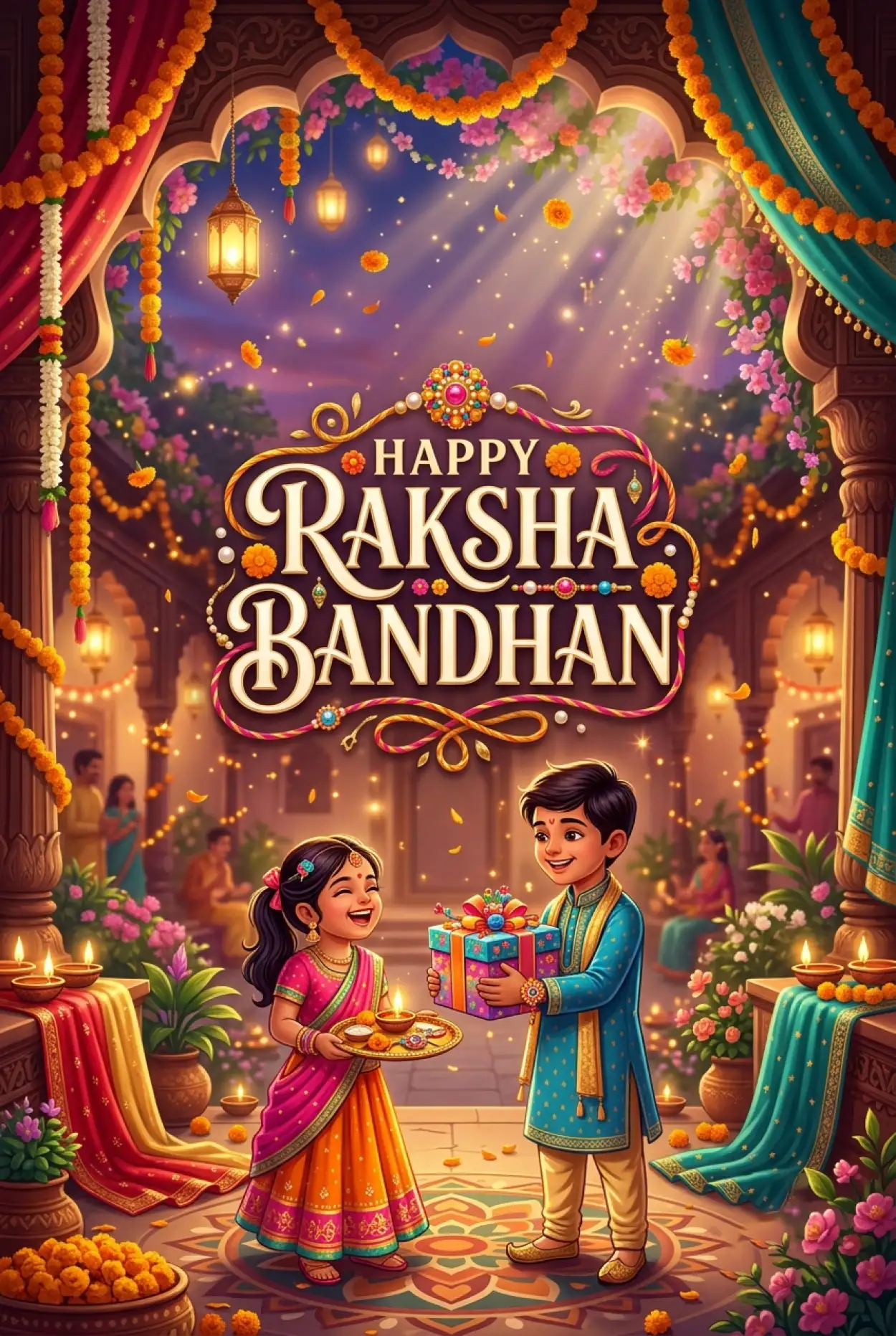 Free Download Traditional Raksha Bandhan Wishes For Children - High Quality Happy Raksha Bandhan Wishes For Children Image