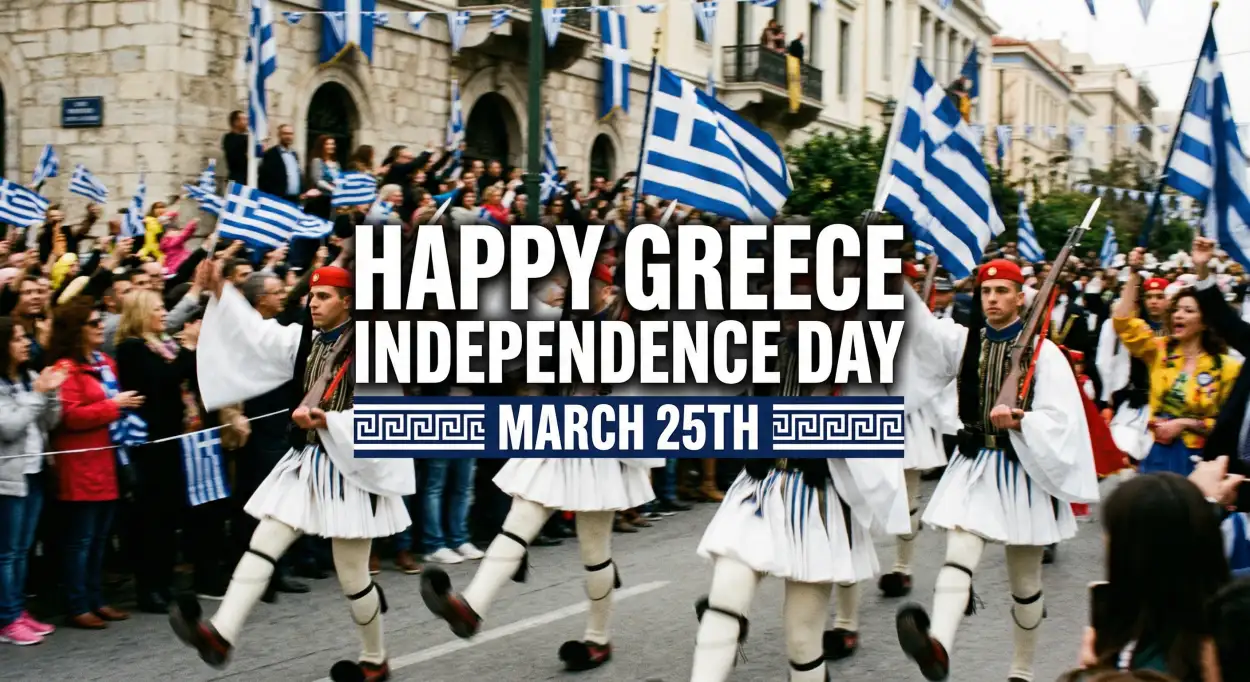 Free Download Trending Greece Independence Day Captions - High Quality Happy Greece Independence Day 2026 Image