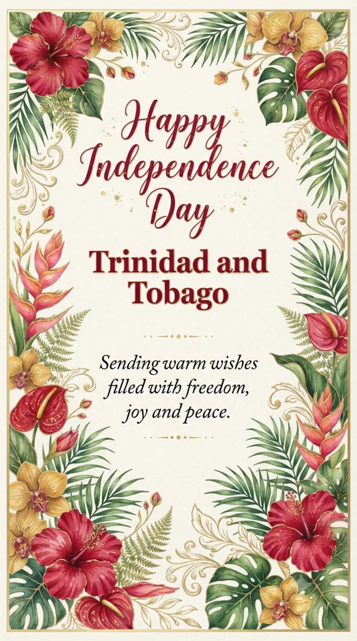 Free Download Trinidad And Tobago Independence Day 2026 Greeting Card - High Quality Trinidad And Tobago Independence Day 2026 Image