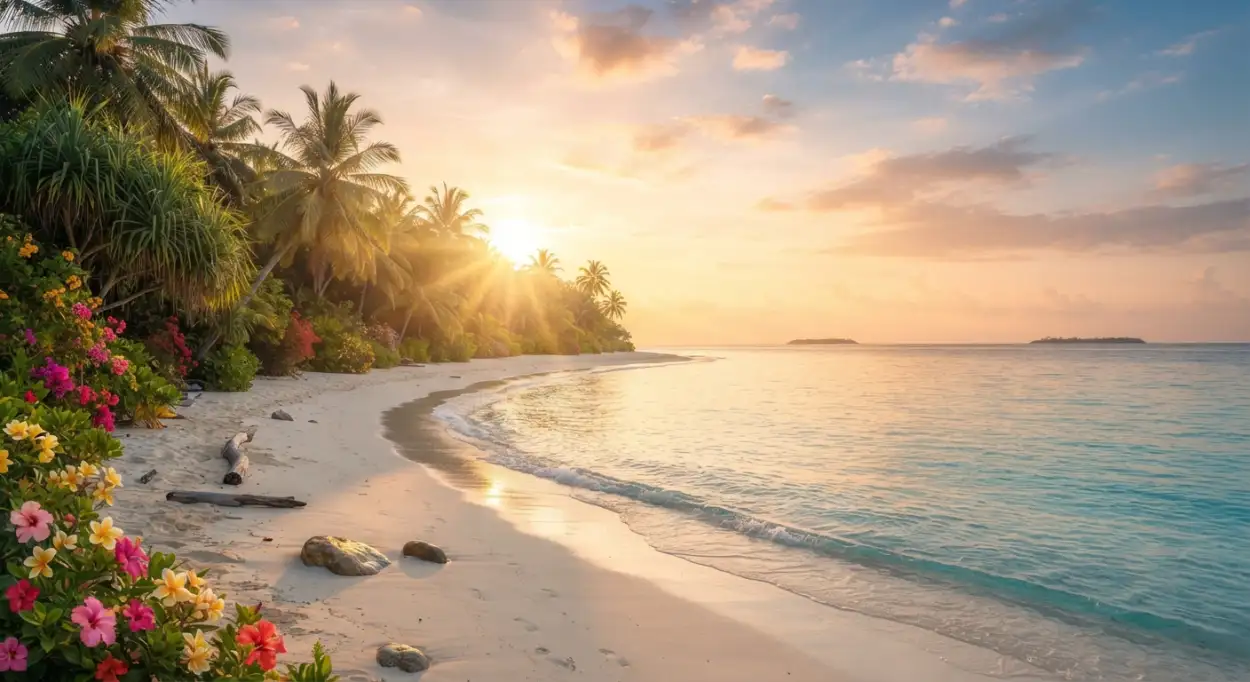 Free Download Tropical Beach Sunrise Background - High Quality Tropical Summer Background Background Image