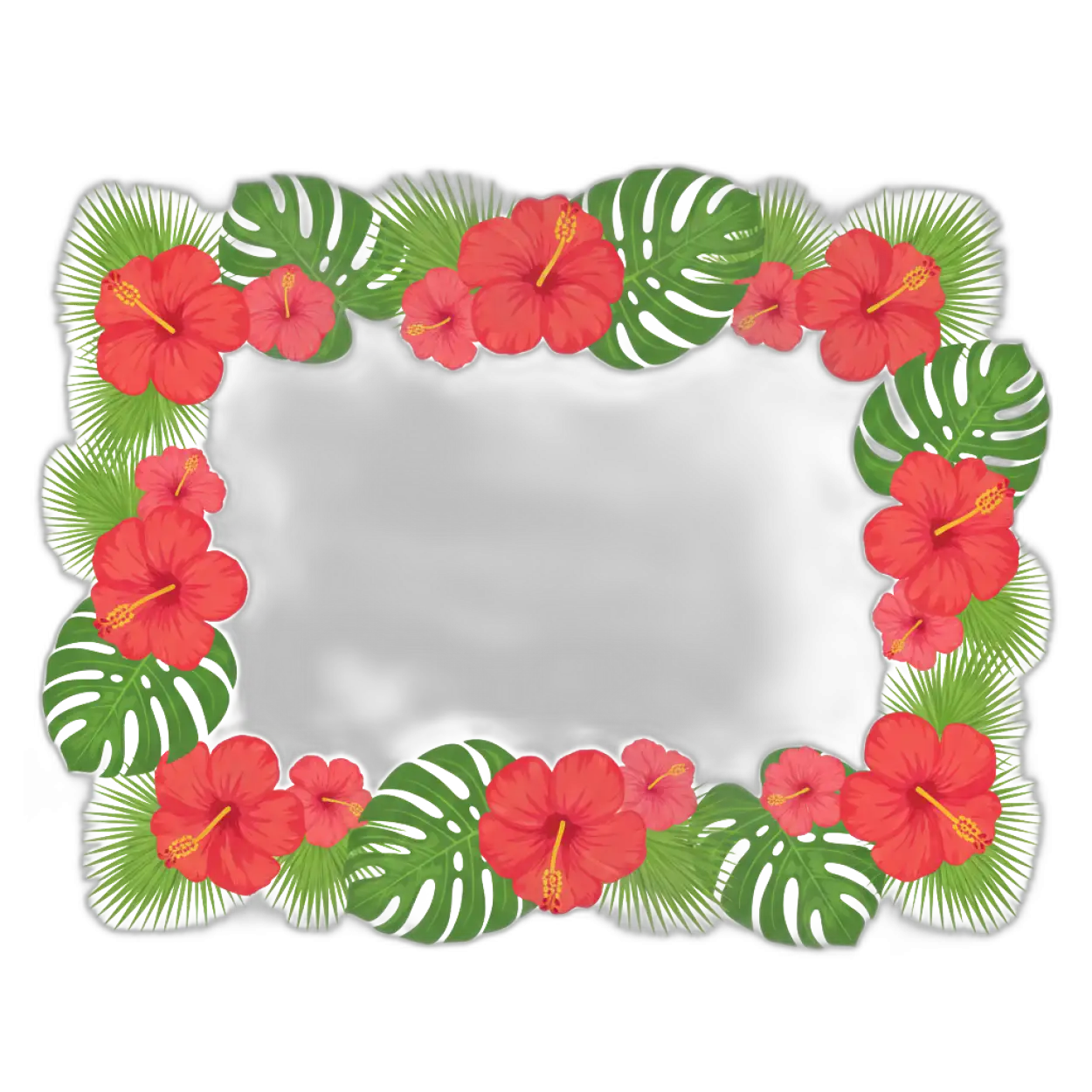 tropical floral frame png transparent