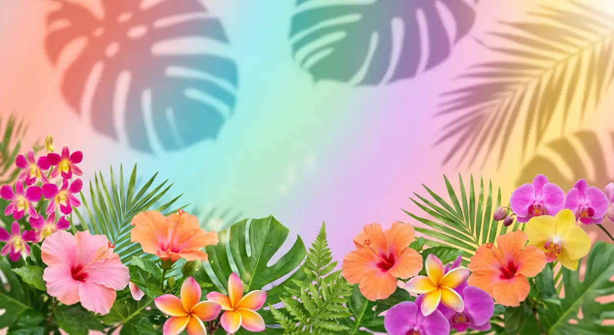 Free Download Tropical Floral Summer Background With Exotic Design - High Quality Summer Background Background Image
