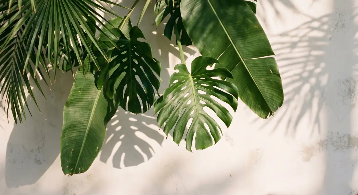 Free Download Tropical Leaves Summer Background For Product Mockup - High Quality Summer Background Background Image