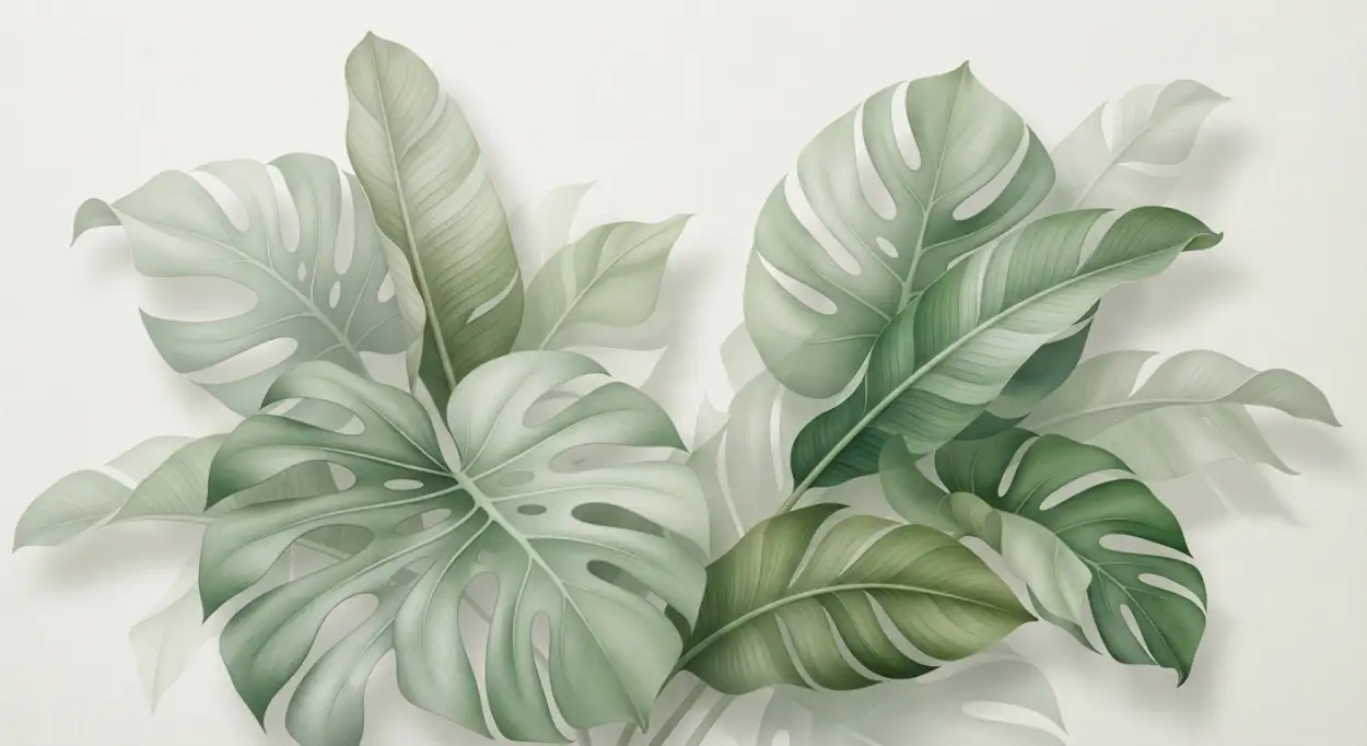 Free Download Tropical Monstera Leaves Background - High Quality Tropical Summer Background Background Image