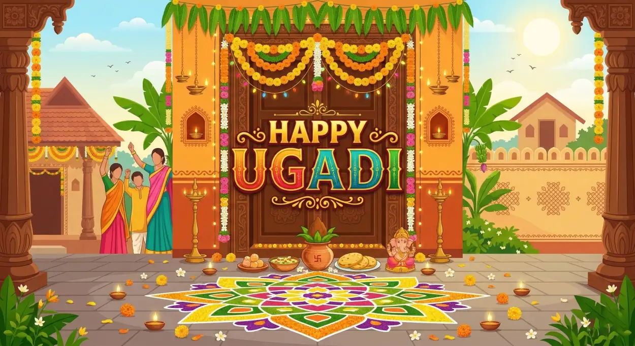 Free Download Ugadi Greeting Background - High Quality Happy Ugadi Background Image