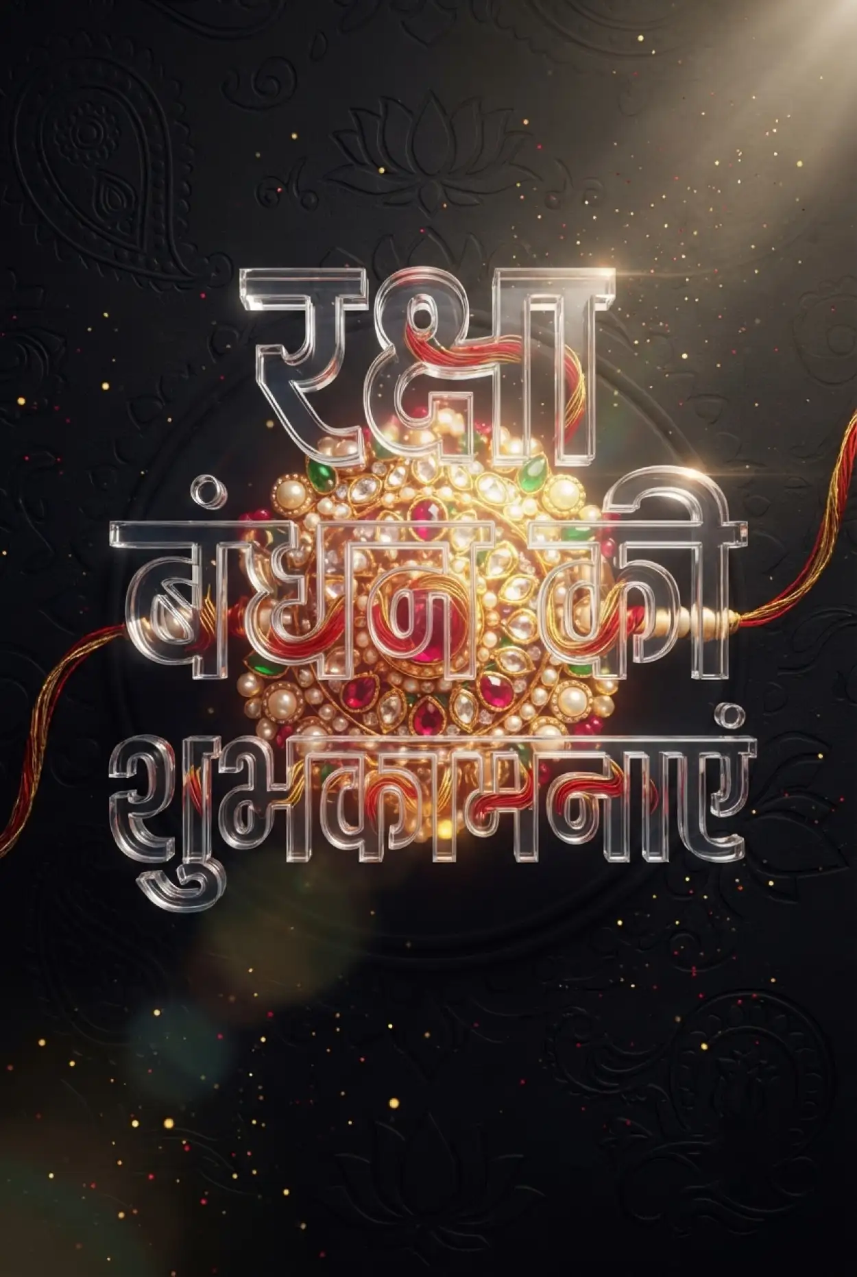 Free Download Ultra Creative Raksha Bandhan Hindi Typography Made From Rakhi Threads - High Quality Raksha Bandhan Ki Shubhkamnaye In Hindi Image
