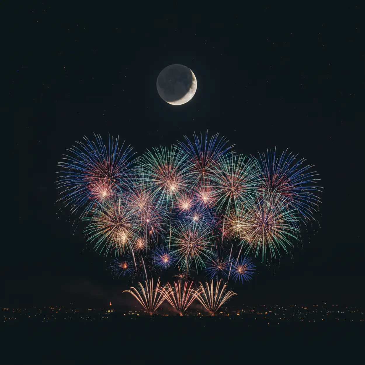 ultra realistic new year fireworks background