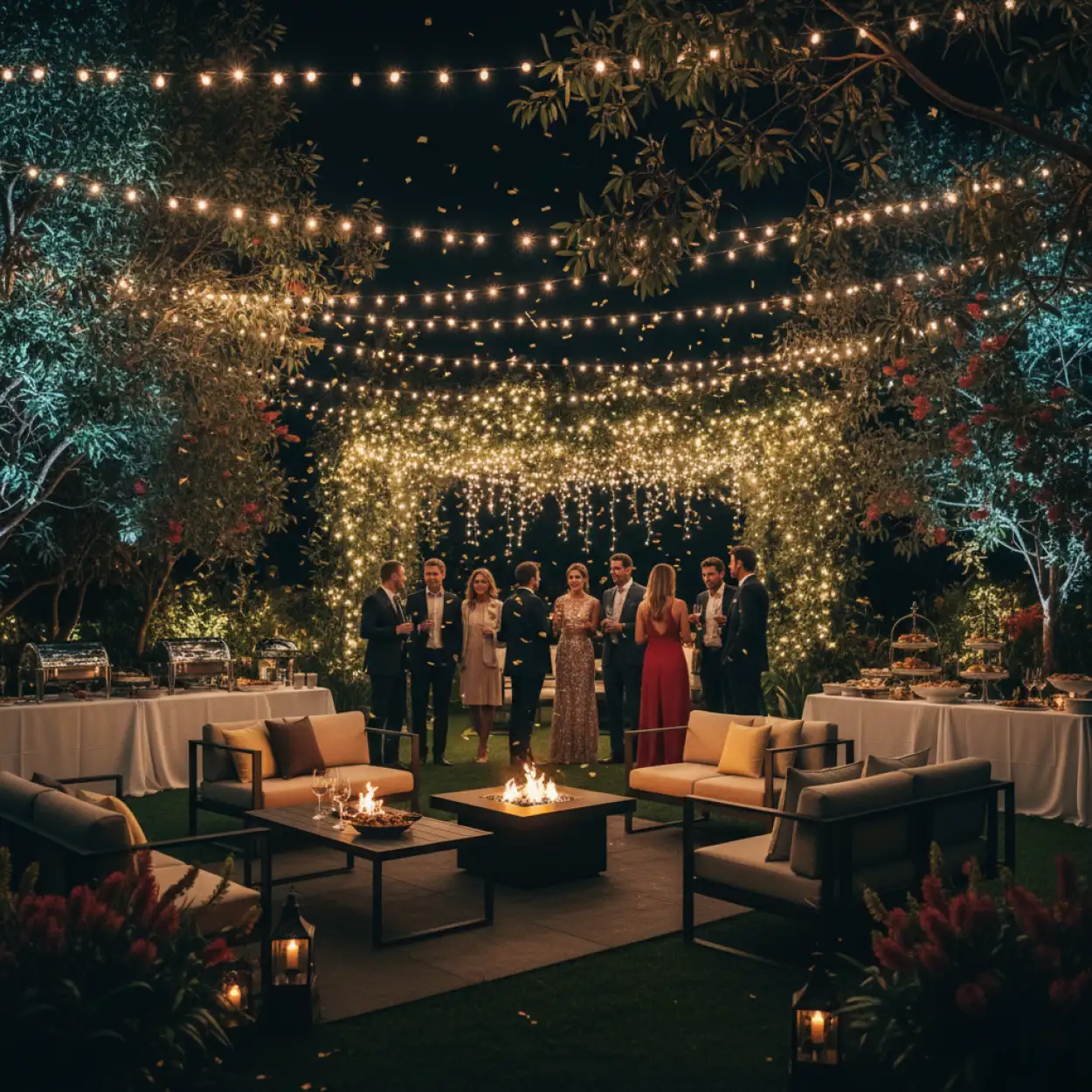 ultra realistic new year party background 8k