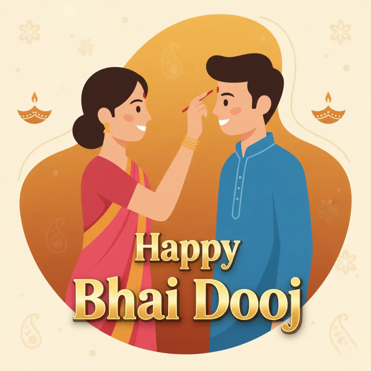 Free Download Unique 2025 Bhai Dooj Wishes For Traditional Celebrations - High Quality Happy Bhai Dooj Background