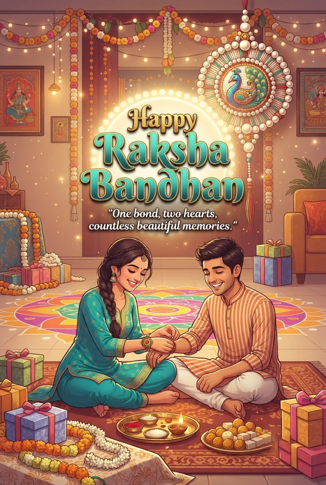 Free Download Unique Raksha Bandhan Wishes 2026 - High Quality Happy Raksha Bandhan Wishes 2026 Image
