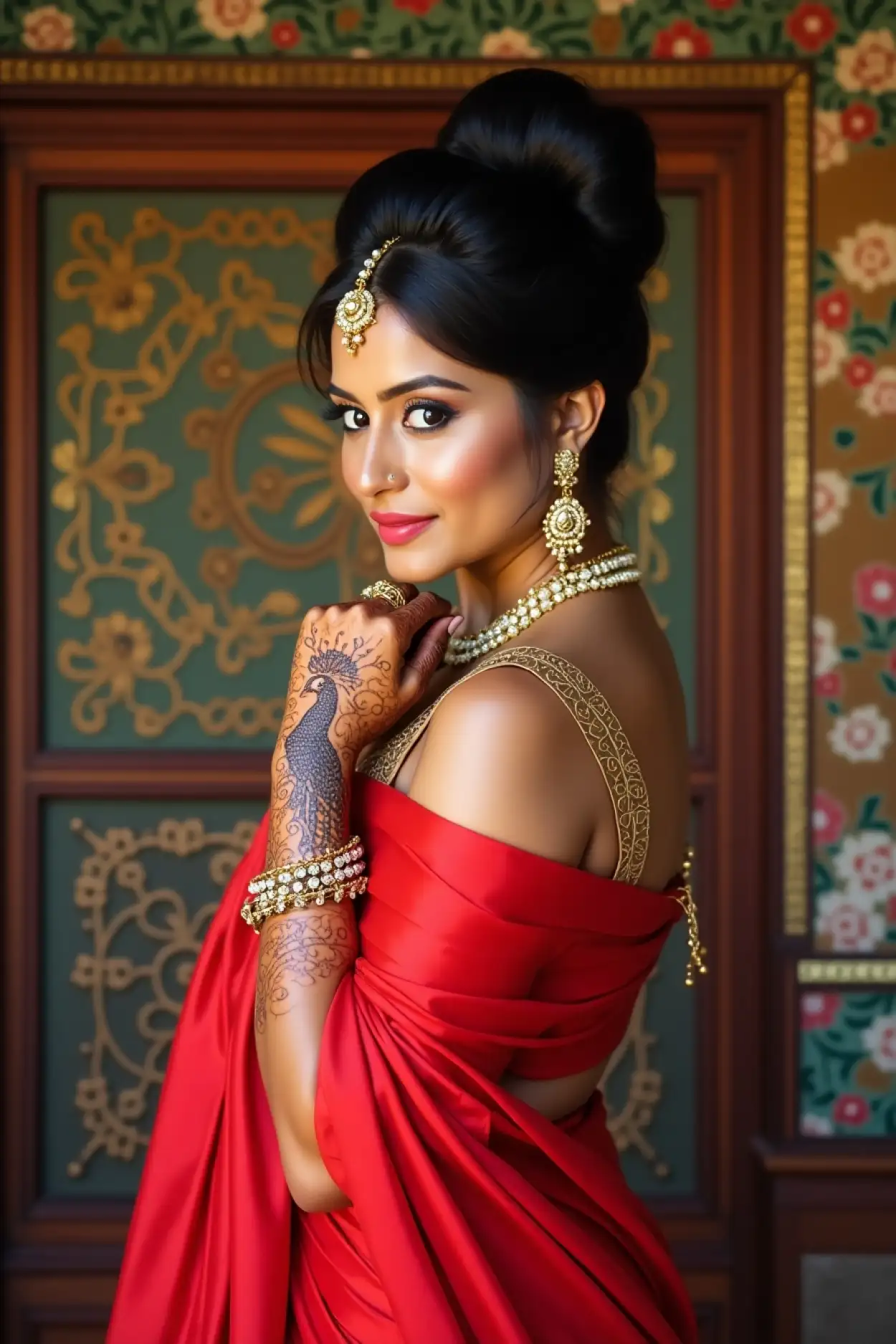 unique teej mehndi design 2025 full arm
