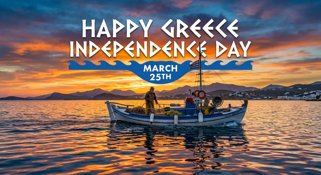 Free Download Unique Wishes Greece Independence Day - High Quality Happy Greece Independence Day 2026 Image