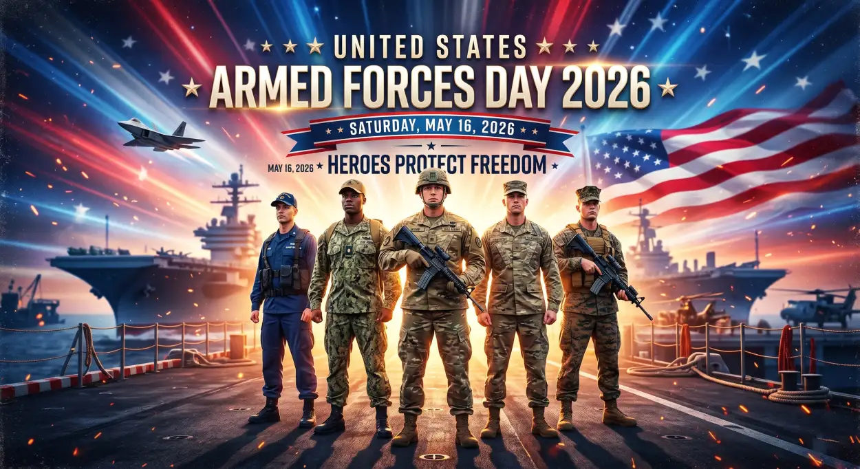Free Download United States Armed Forces Day 2026 Military Heroes Poster - High Quality United States Armed Forces Day 2026 Image