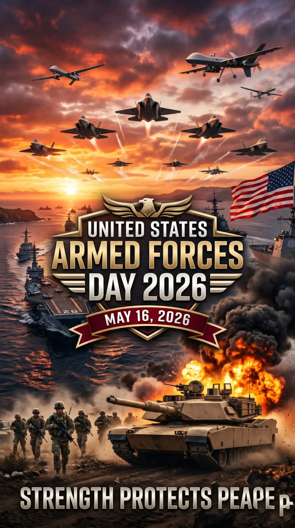Free Download United States Armed Forces Day 2026 Stars And Stripes Wallpaper - High Quality United States Armed Forces Day 2026 Image