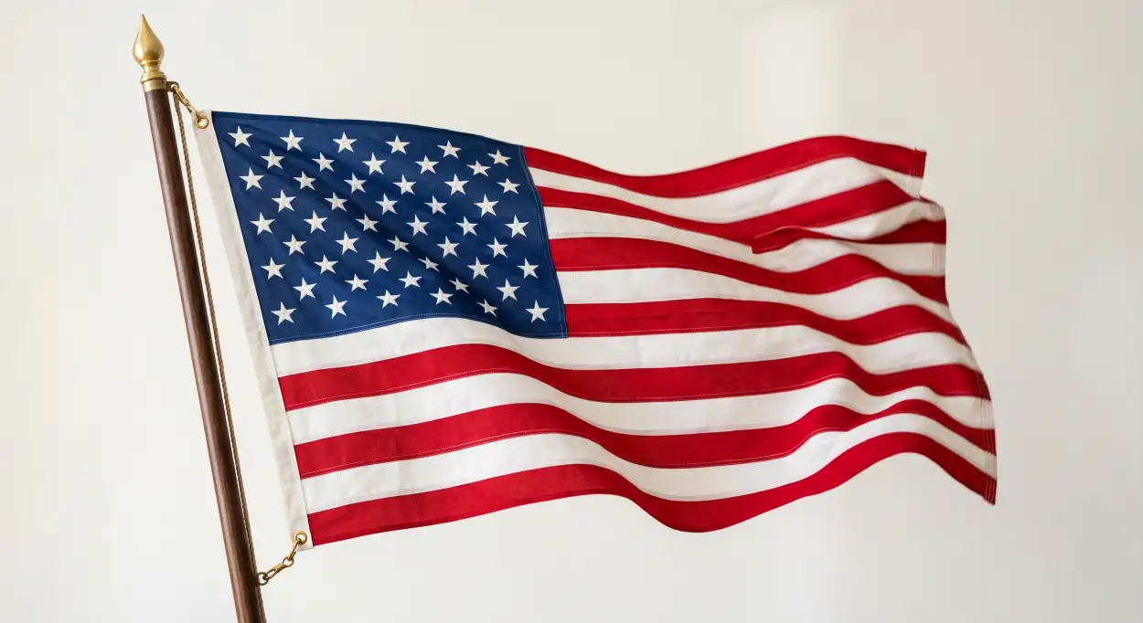 Free Download United States Flag Waving On Flagpole Hd Stock Photography - High Quality Usa Flag Image