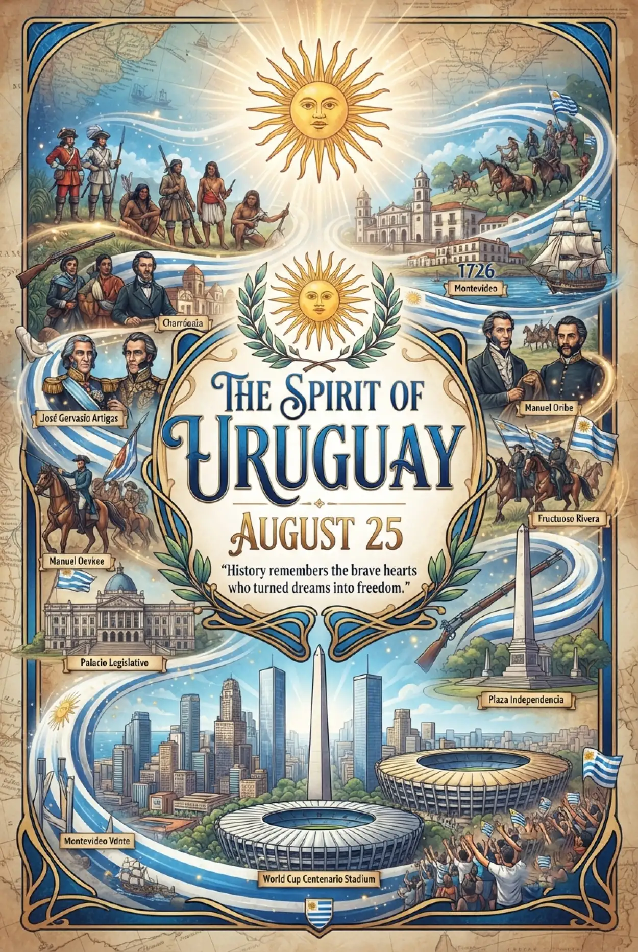 Free Download Uruguay August 25 2026 - High Quality Uruguay Independence Day 2026 Image