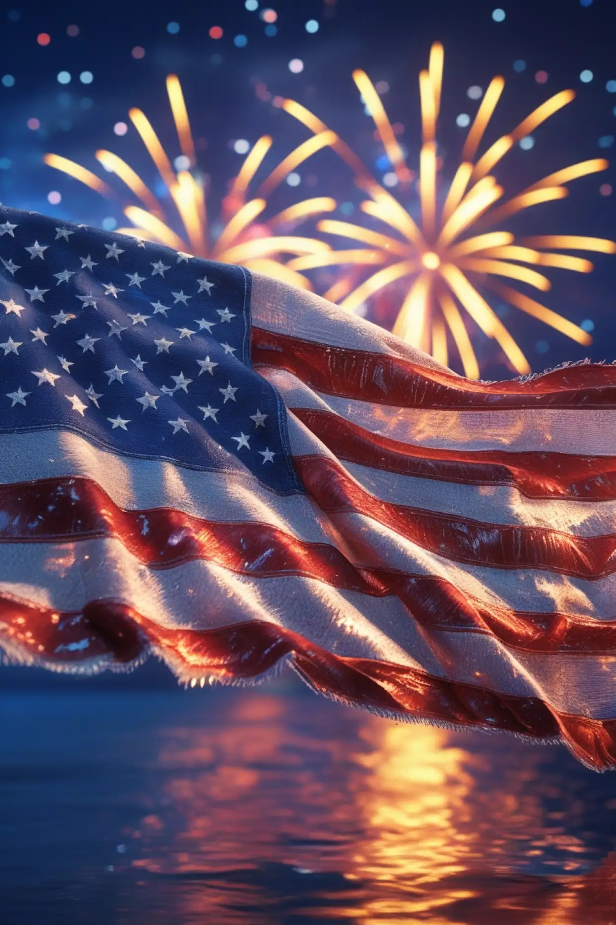 usa flag background with fireworks