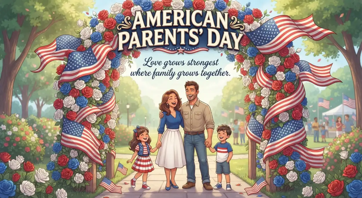 Free Download Usa Parents Day Wishes 2026 - High Quality American Parents Day 2026 Image