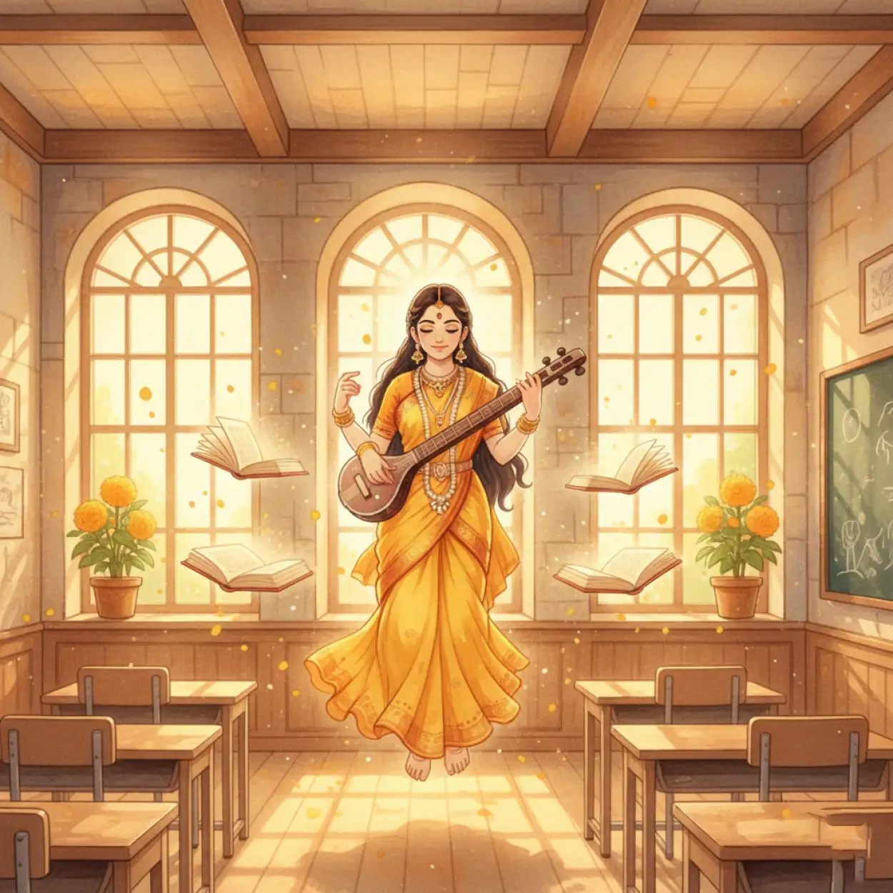 vasant panchami background for school poster