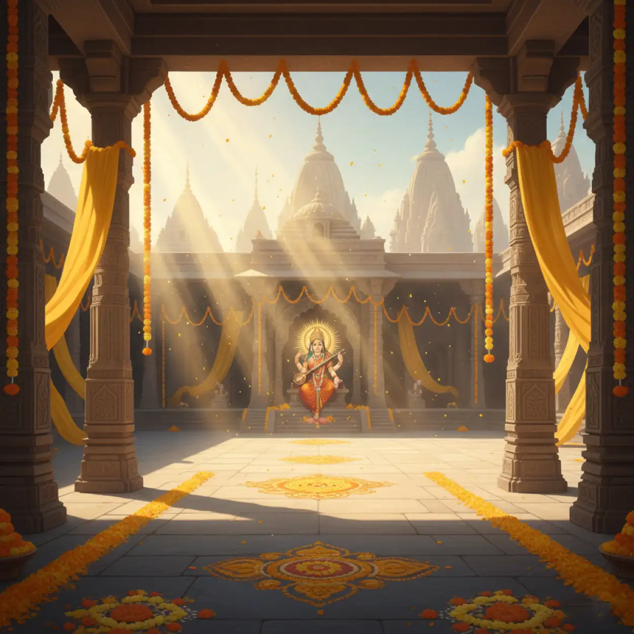 vasant panchami background for temple banner