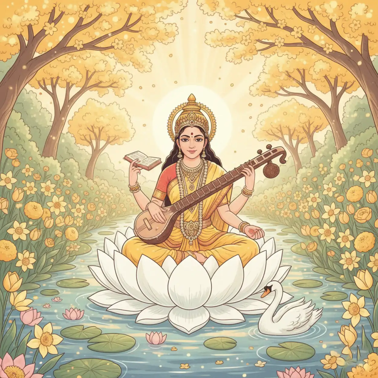 vasant panchami background indian art