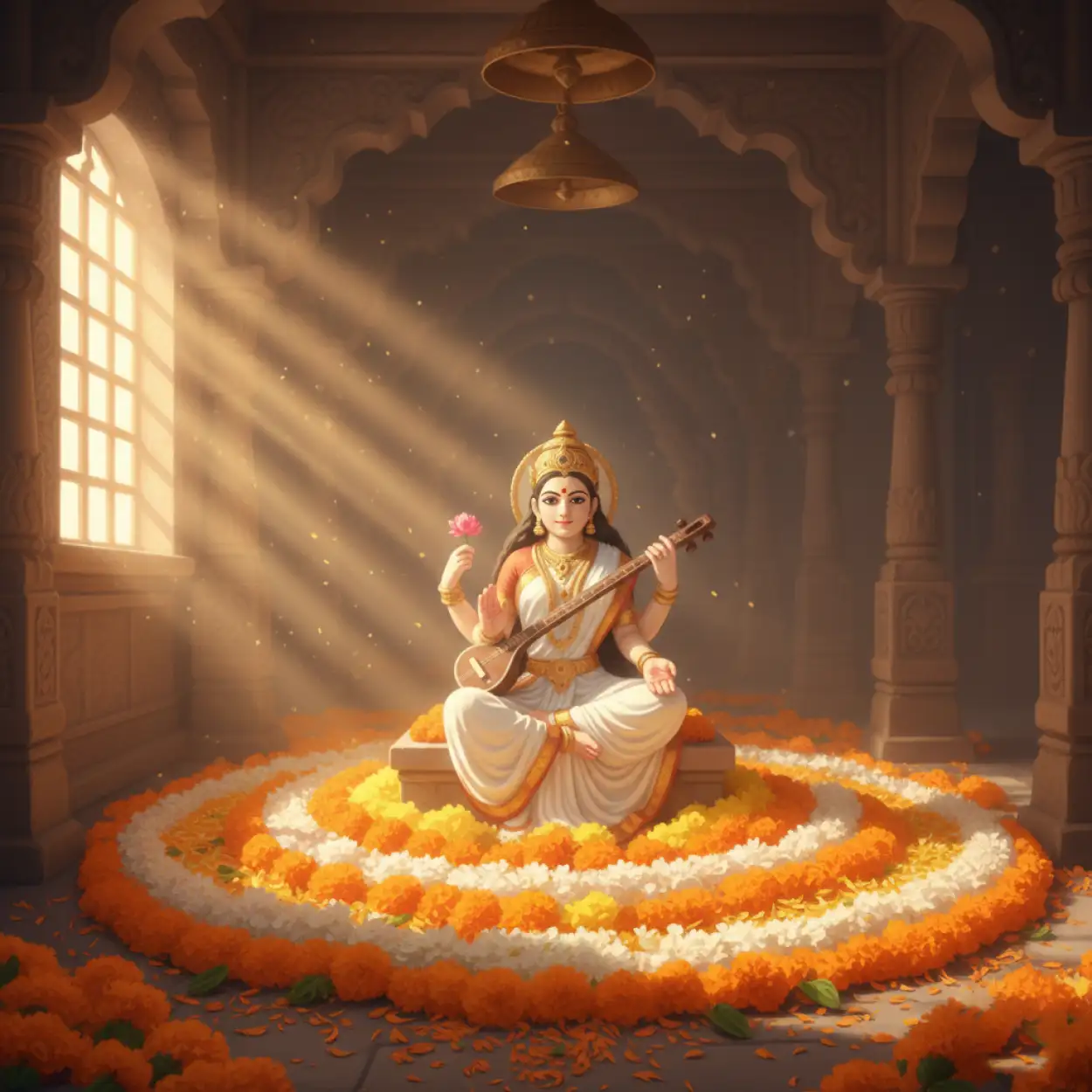 vasant panchami background sacred theme