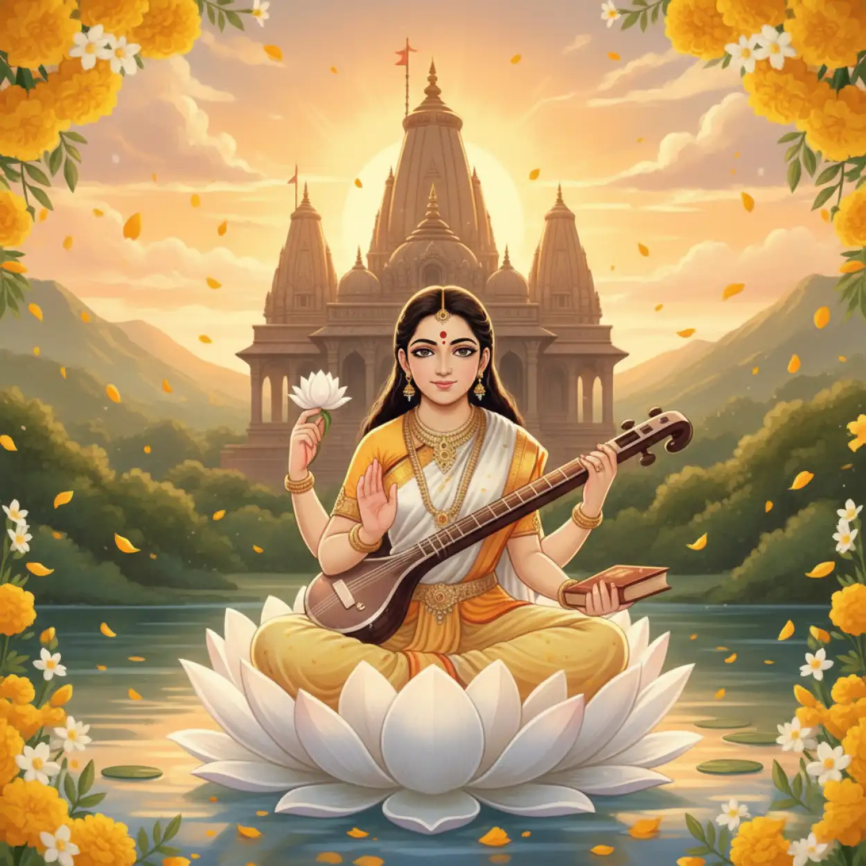 vasant panchami background with flowers