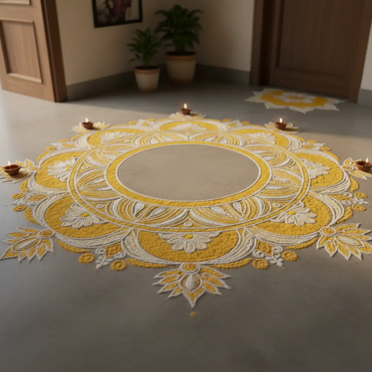 vasant panchami background with rangoli