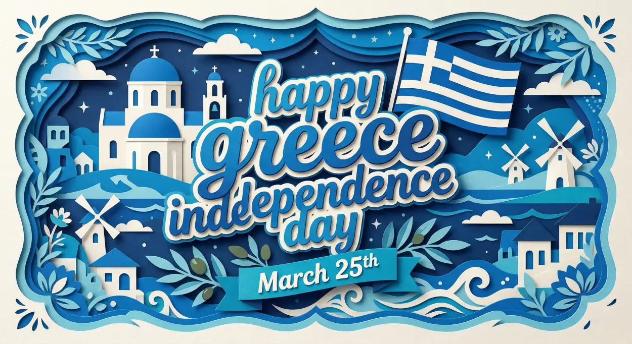 Free Download Vector Design Greece Independence Day - High Quality Happy Greece Independence Day 2026 Image