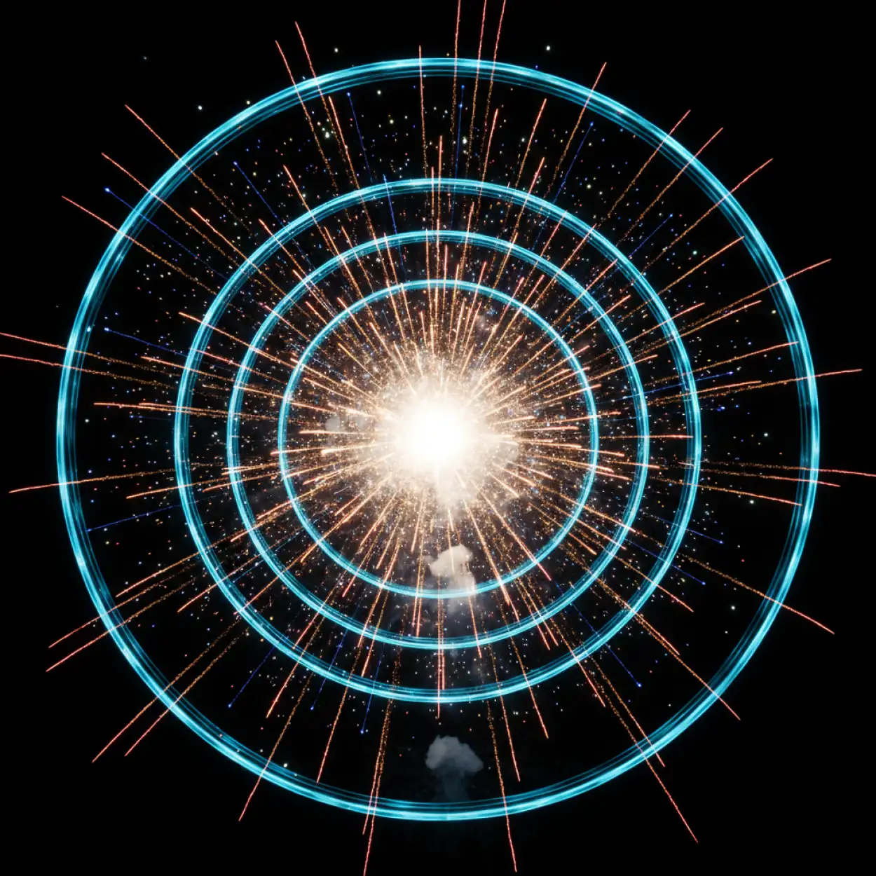 vibrant color new year fireworks background