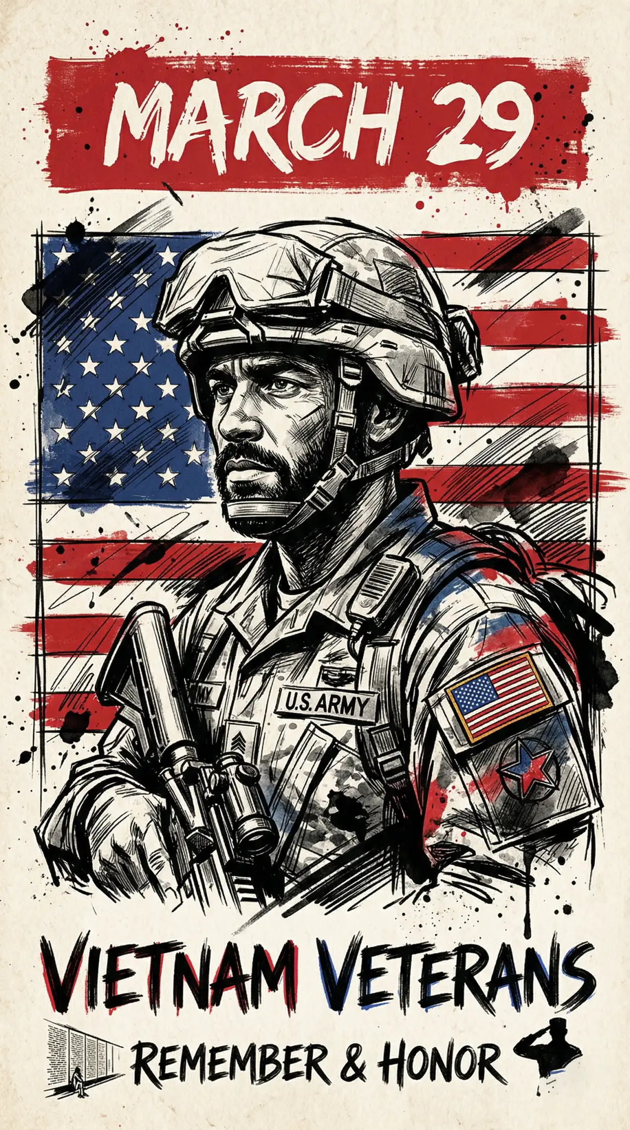 Free Download Vietnam Veterans Remembrance Illustration Png - High Quality United States National Vietnam War Veterans Day Transparent PNG