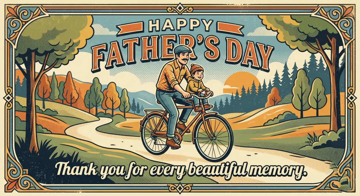 Free Download Vintage Fathers Day Greeting Card - High Quality Happy Fathers Day Greeting Card Image