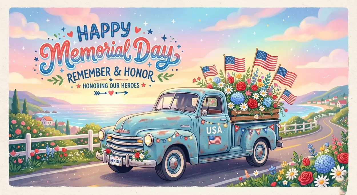 Free Download Vintage Memorial Day Greeting Card Design 2026 - High Quality Memorial Day Greeting Card 2026 Image