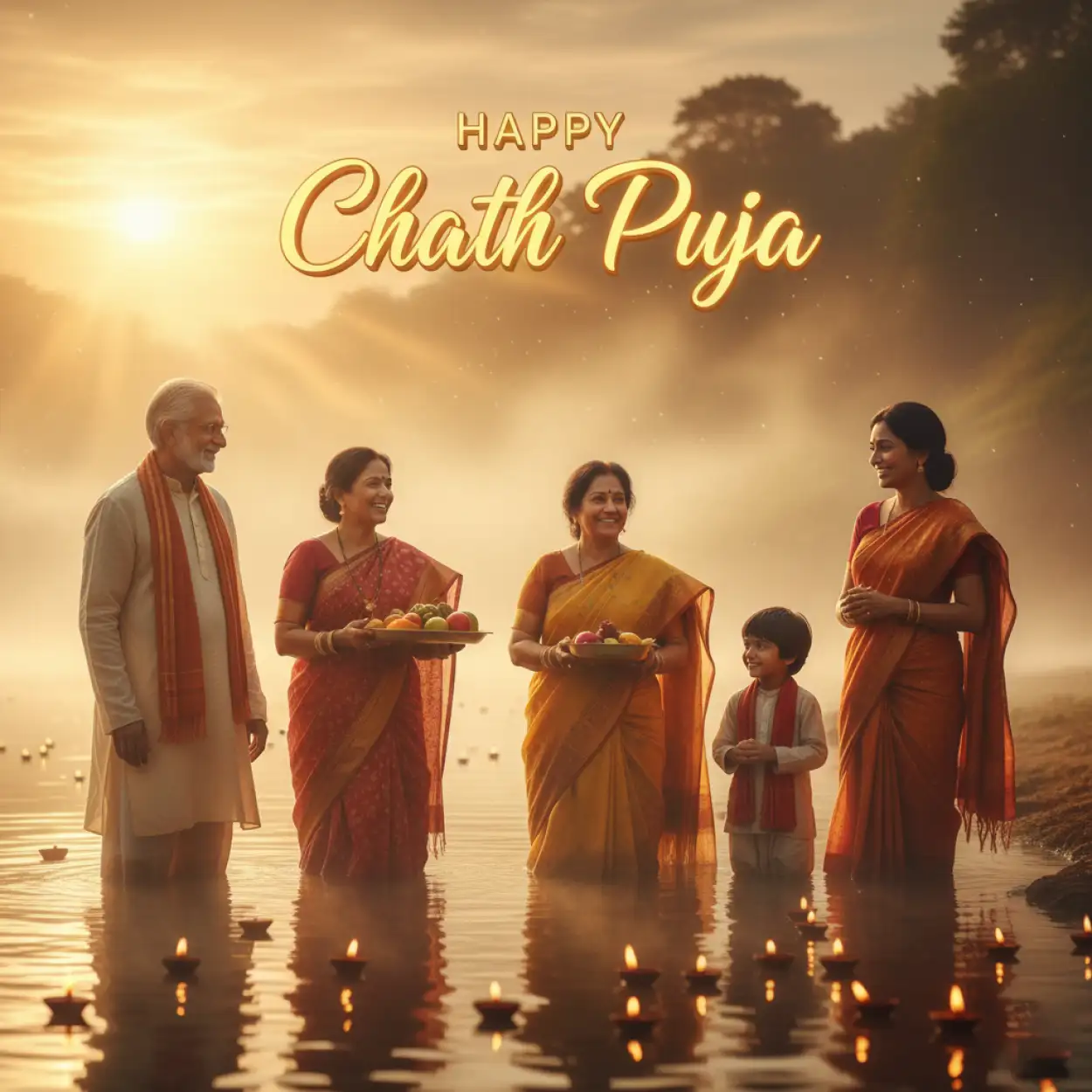 Free Download Vintage Style Happy Chhath Puja Greetings Image - High Quality Happy Chhath Puja Greetings Background