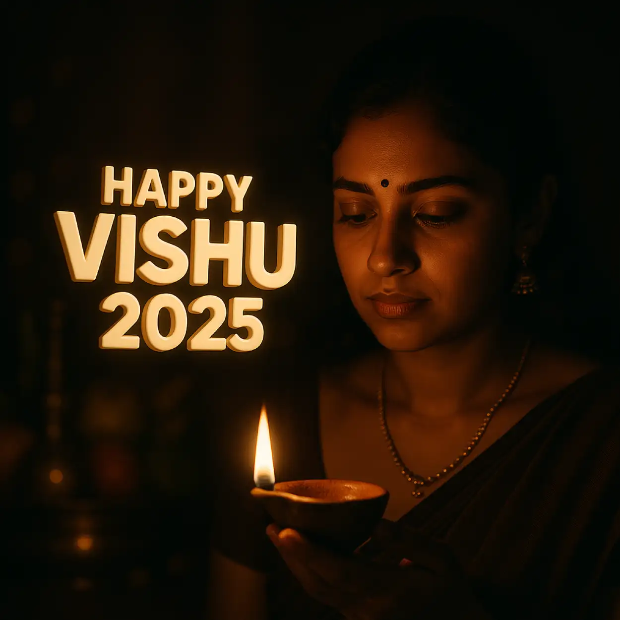 Free Download Vishu 2025 Greeting Card Online Download - High Quality Happy Vishu 2025 Background
