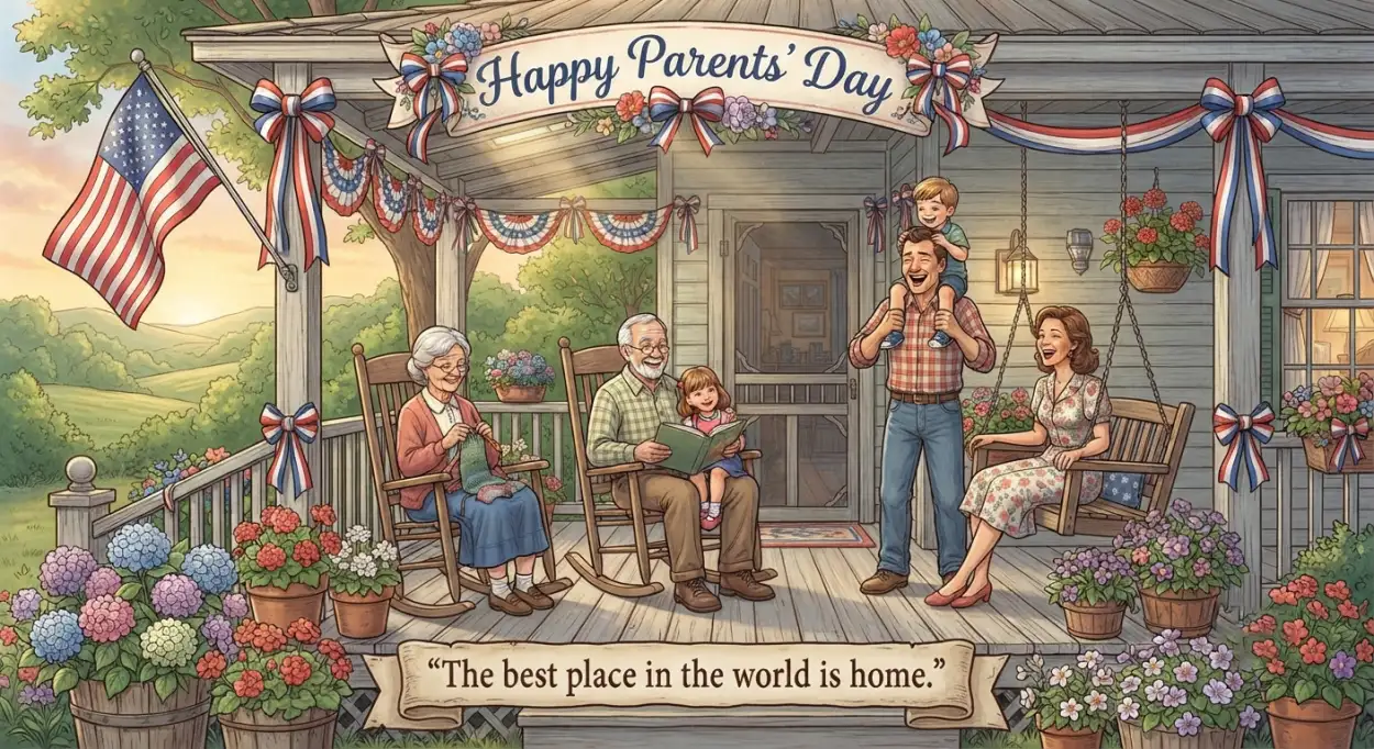 Free Download Watercolor Parents Day Illustration - High Quality American Parents Day 2026 Image