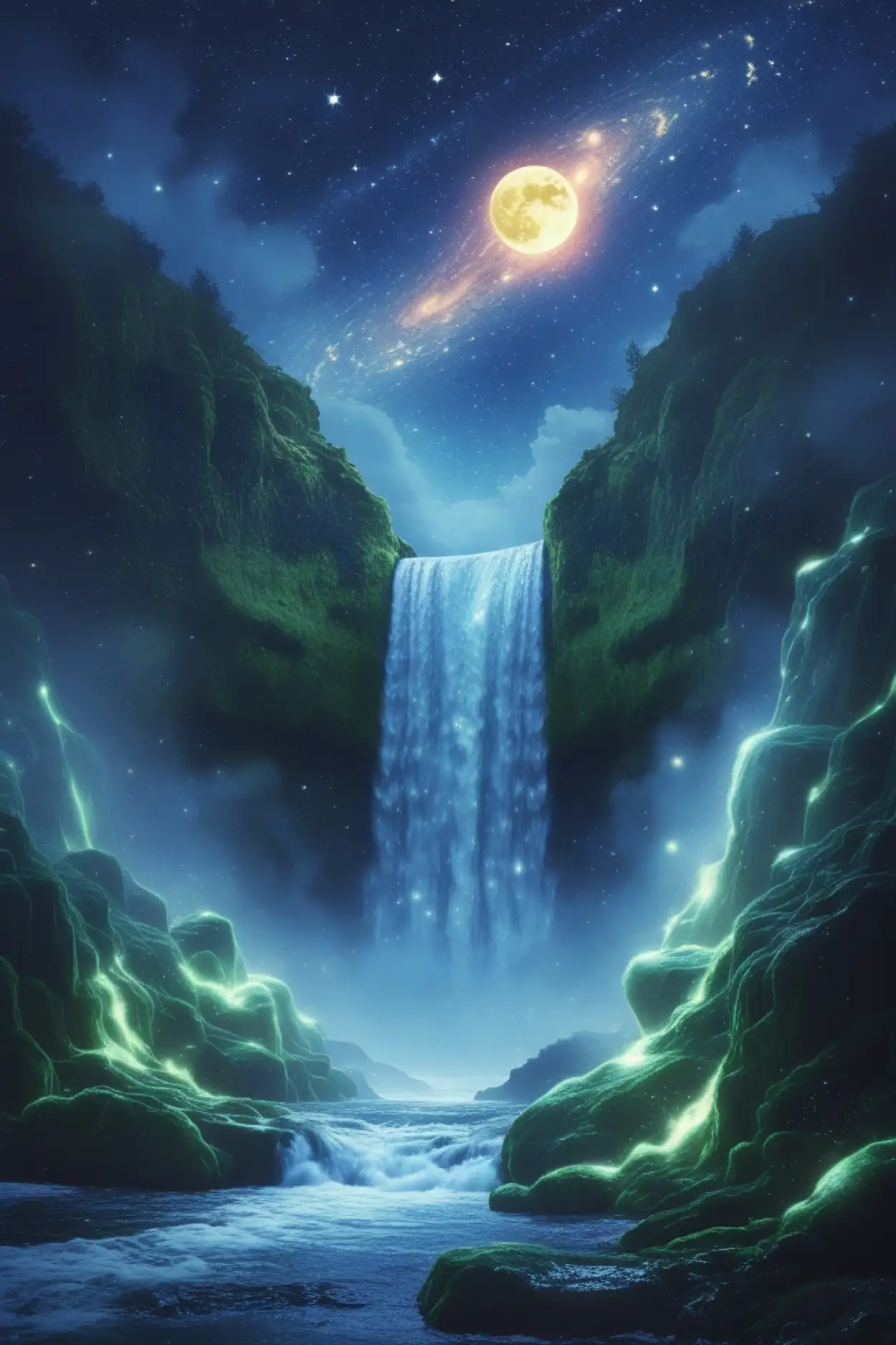 Free Download Watercolor Waterfall Background Image - High Quality Waterfall Background Background
