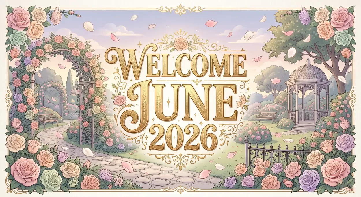 Free Download Welcome June 2026 Aesthetic Pinterest Post Images - High Quality Welcome June Image