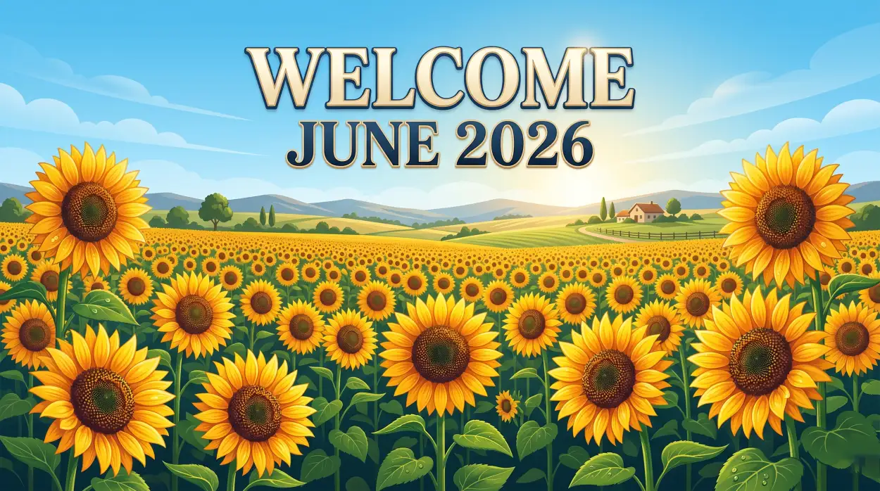 Free Download Welcome June 2026 Summer Sunshine Social Graphics - High Quality Welcome June Image
