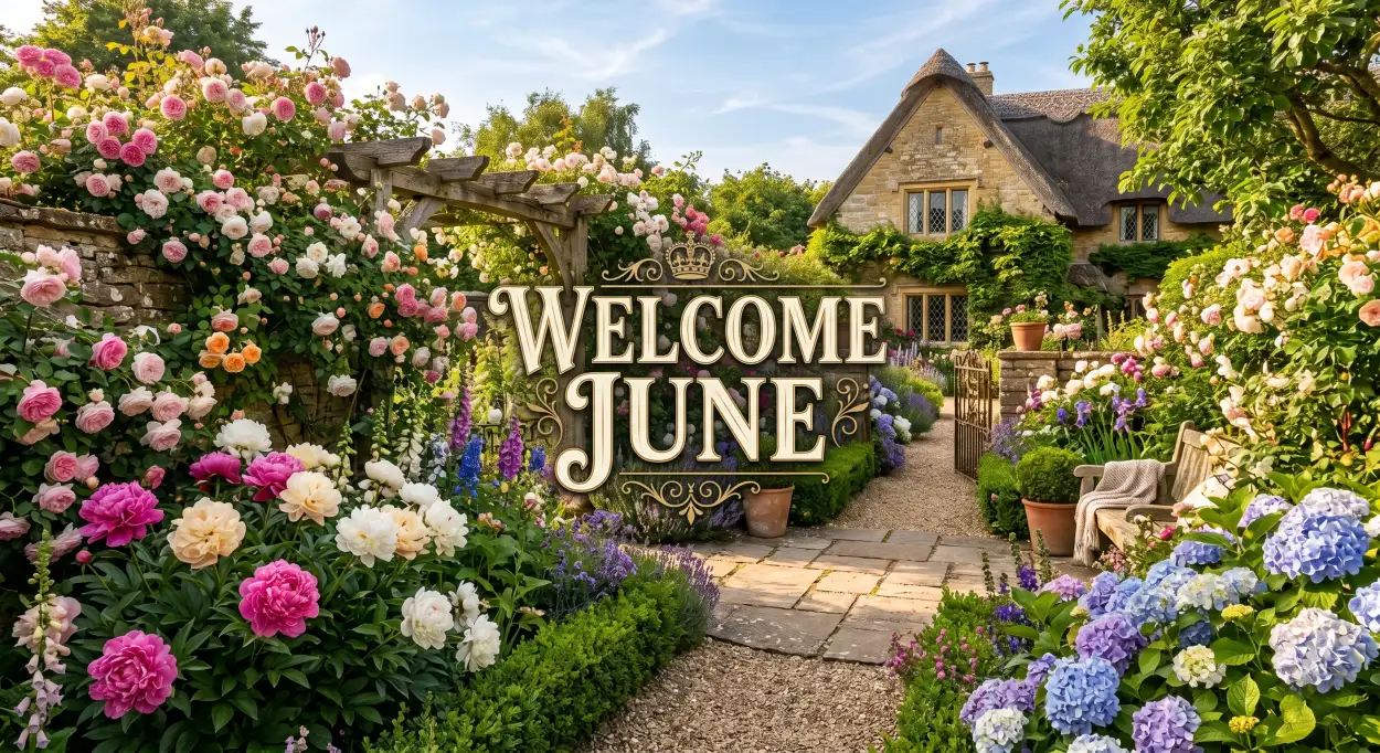 Free Download Welcome June Garden Flowers Wallpaper - High Quality Welcome June Image