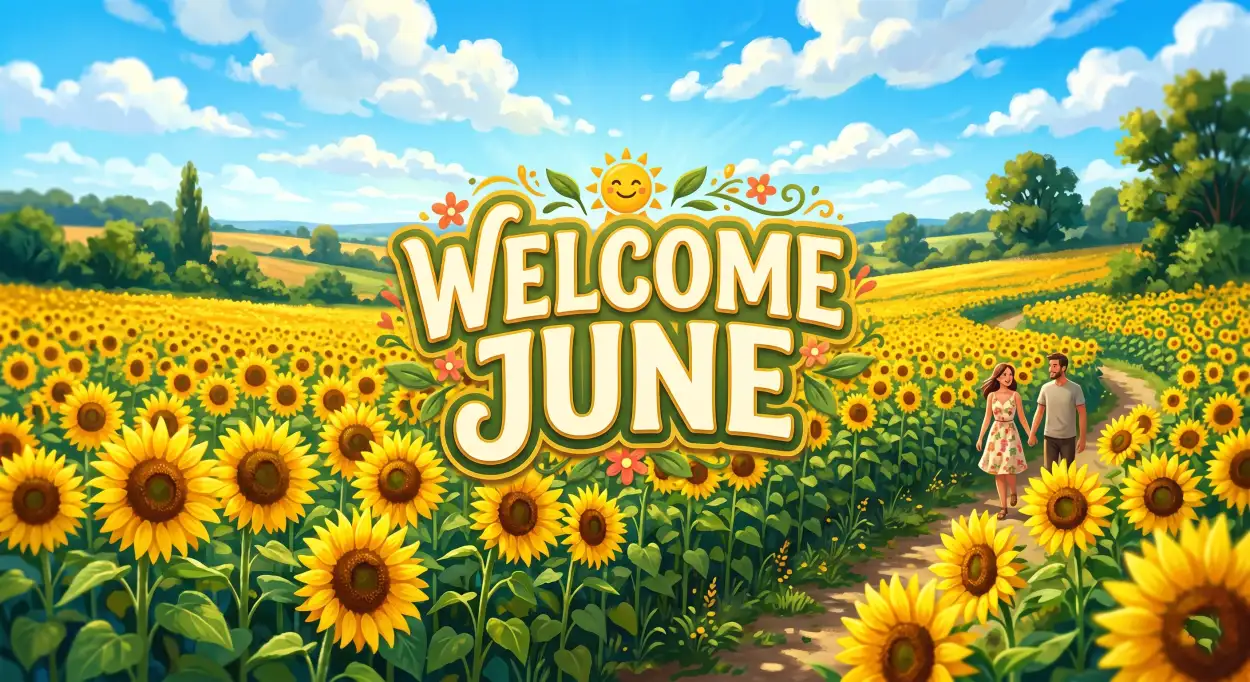 Free Download Welcome June Sunflower Images Hd - High Quality Welcome June Image