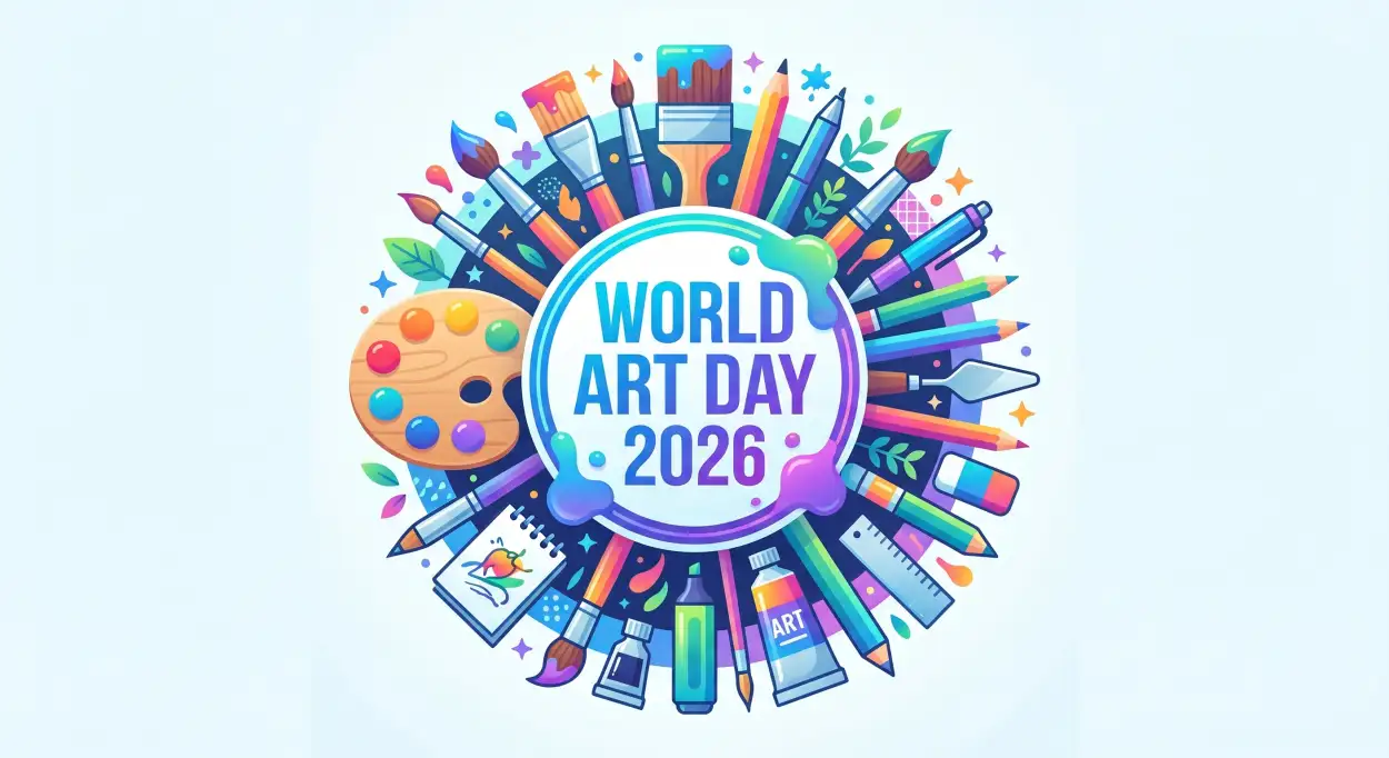Free Download What Is World Art Day 2026 - High Quality World Art Day 2026 Wishes Image