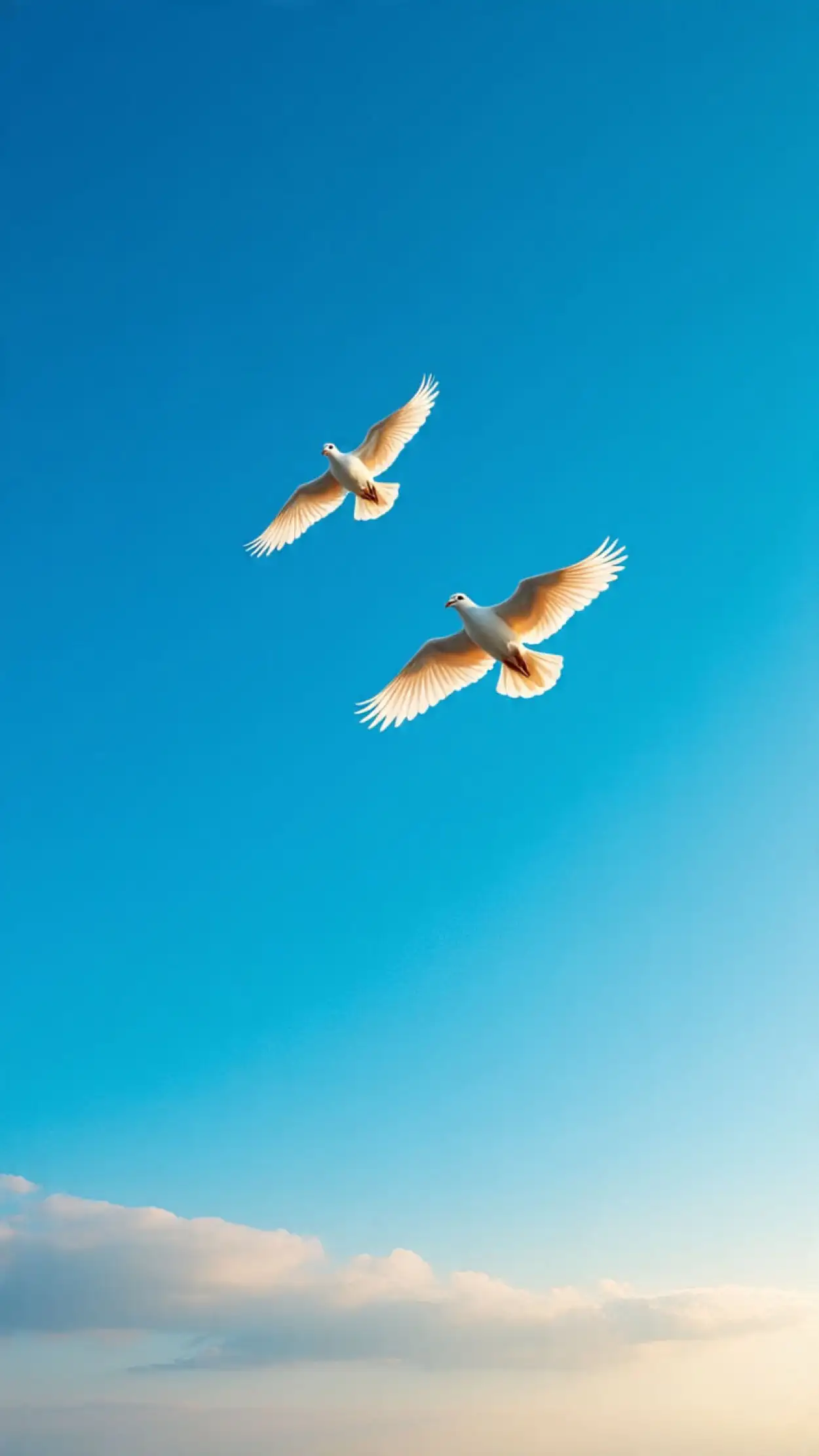 white dove flying in blue sky church background