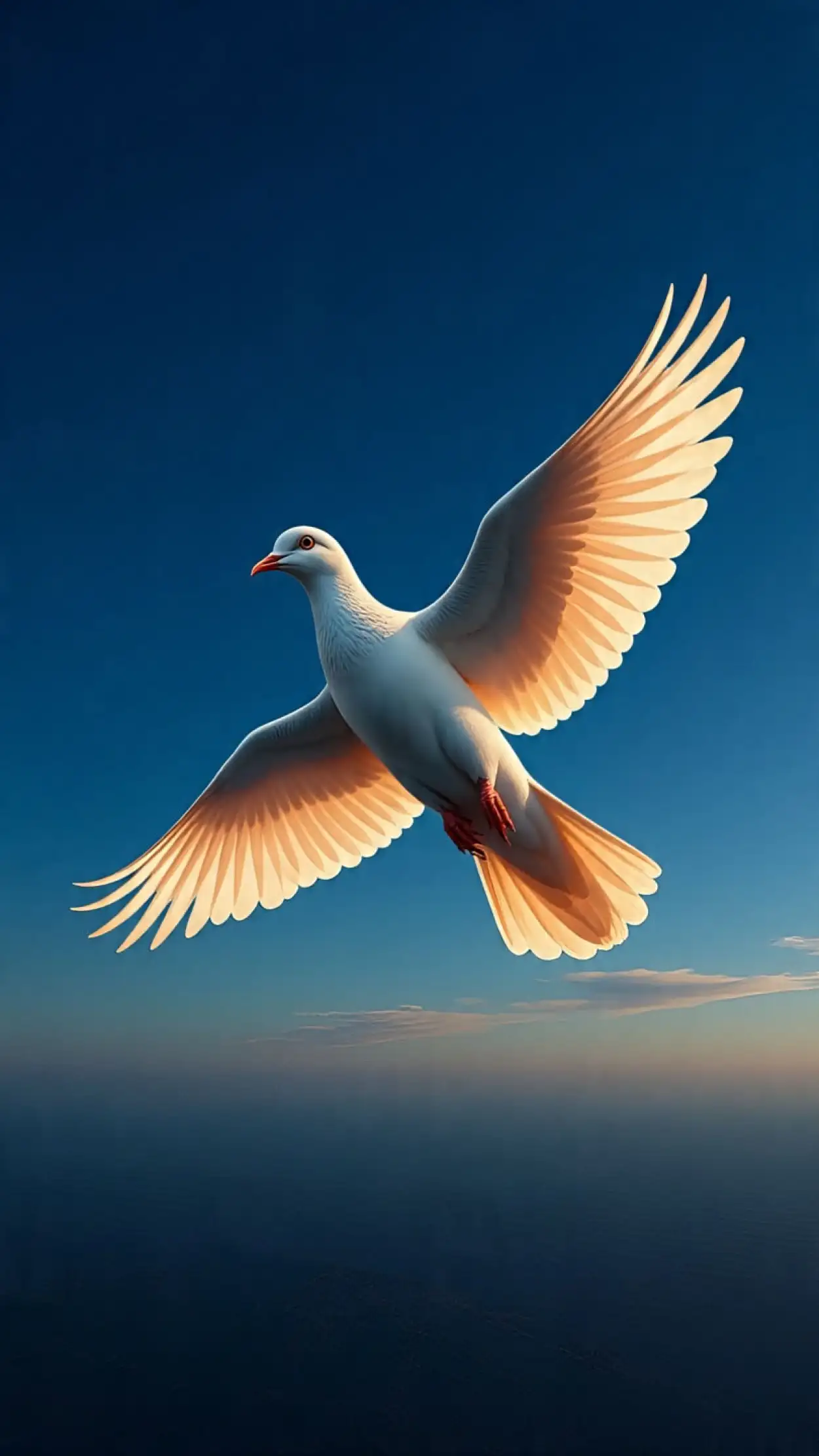white dove flying in blue sky for anniversary wishes