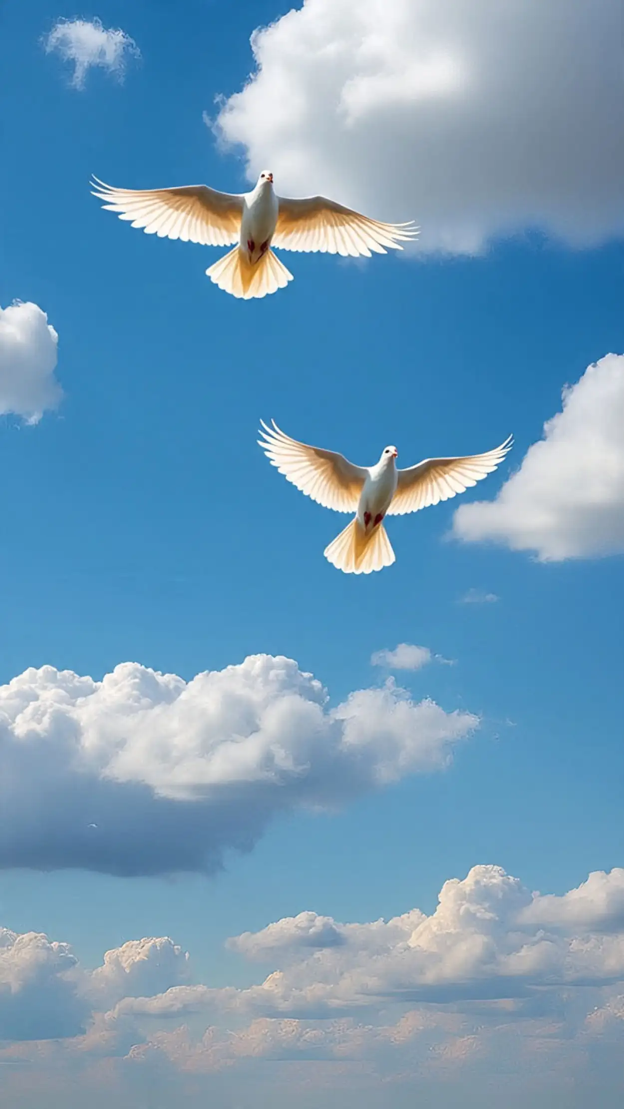 white dove flying in blue sky hd background free