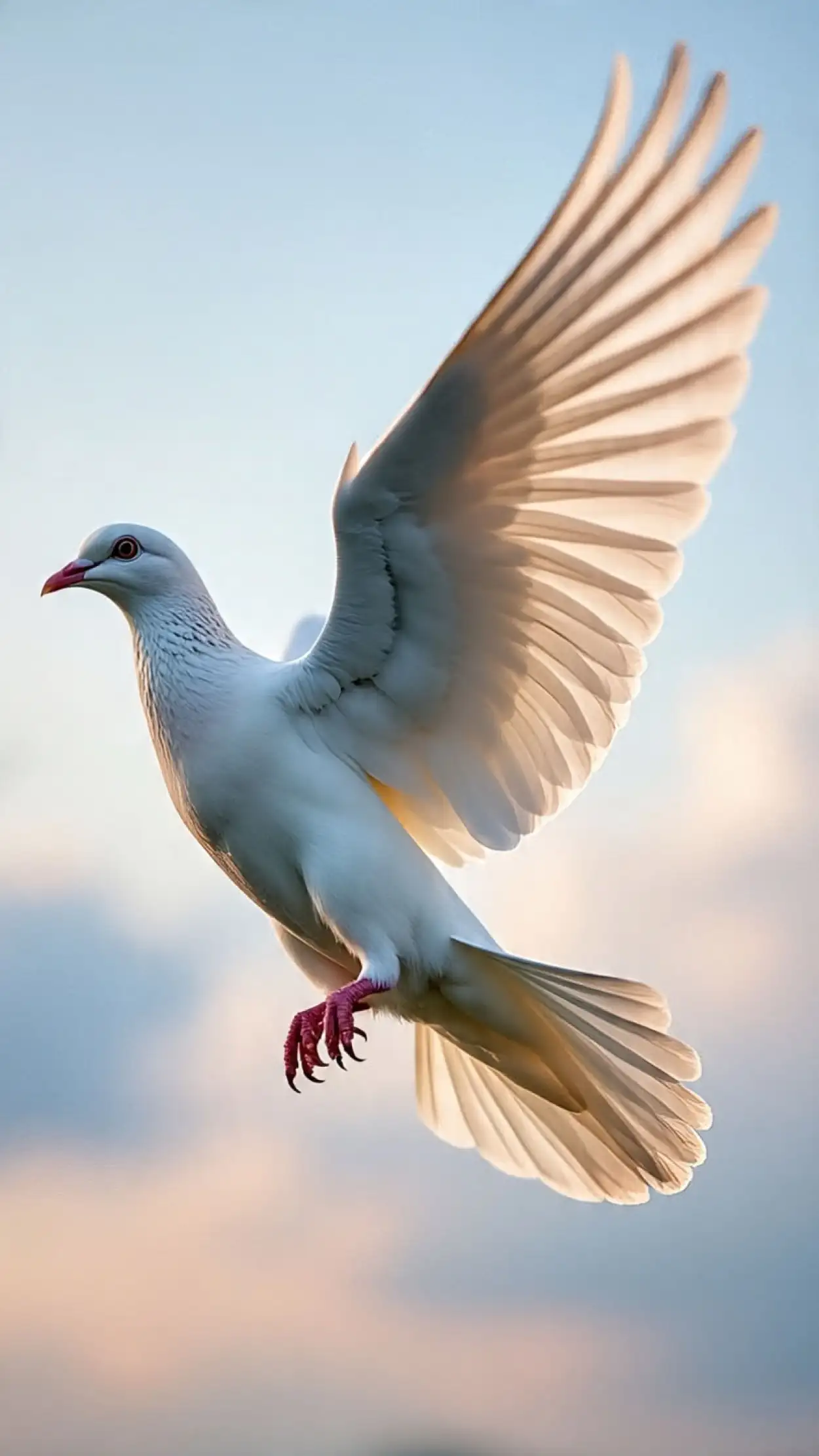 white dove flying in blue sky international peace day