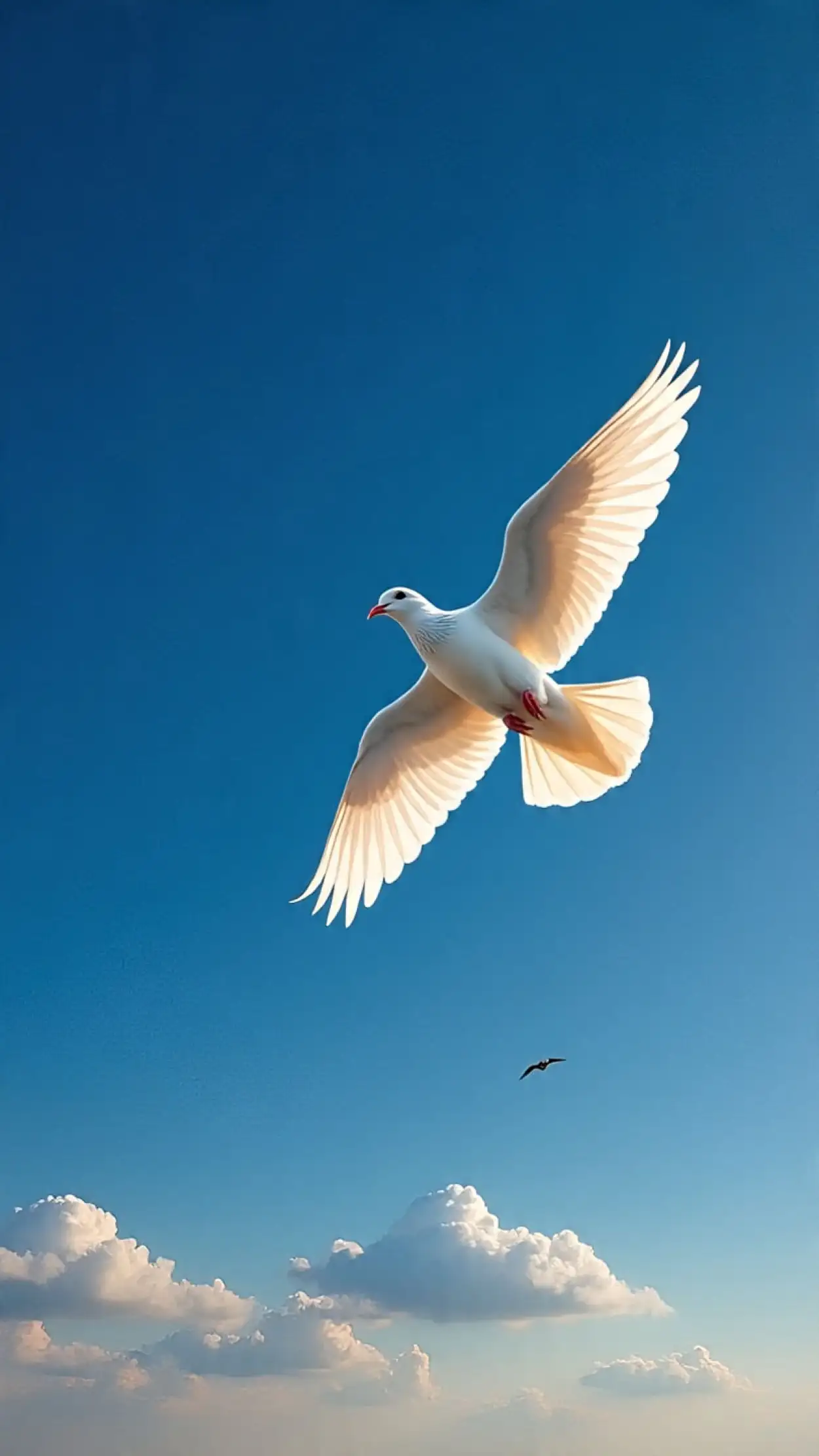 white dove flying in blue sky png download