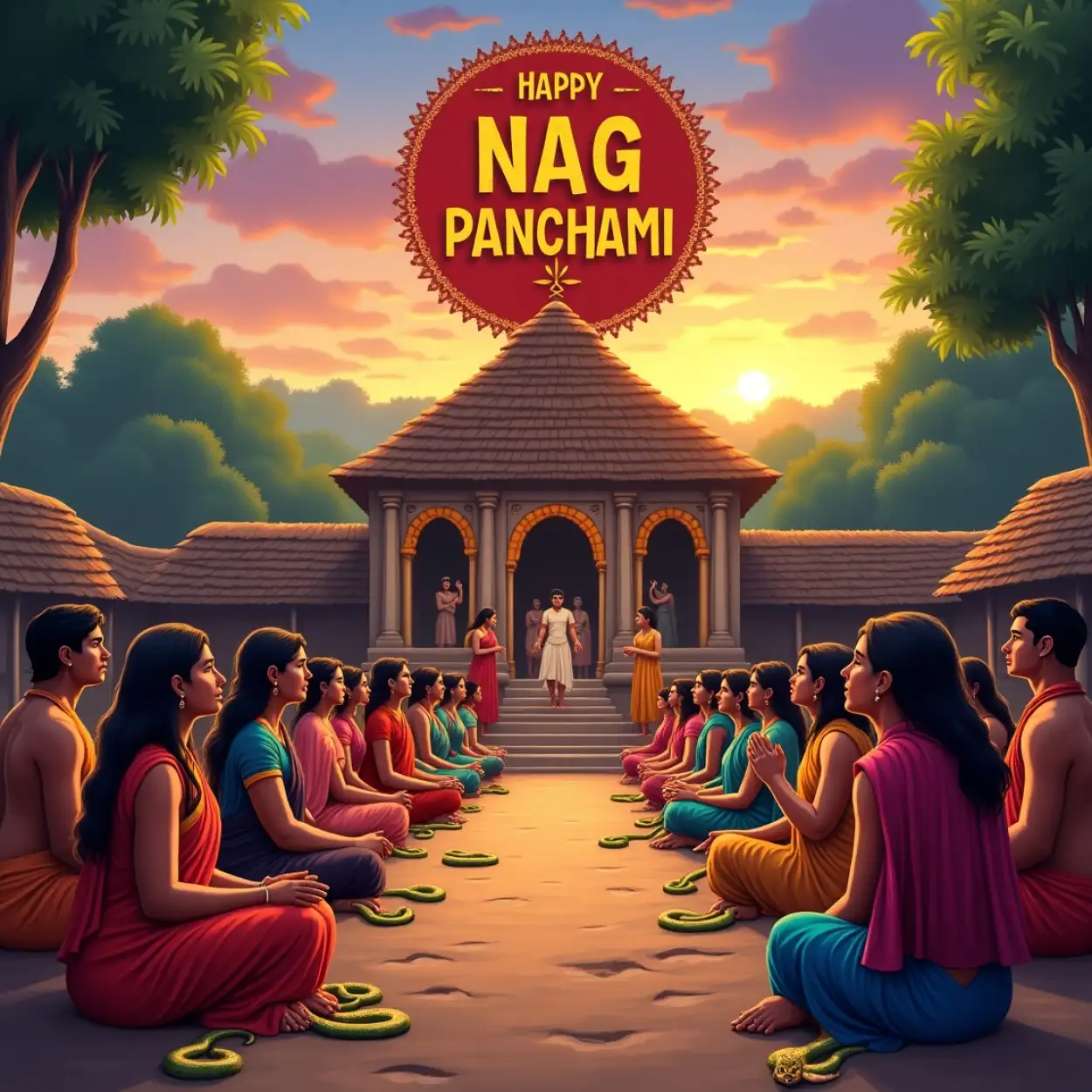 Women performing Nag Panchami pooja image