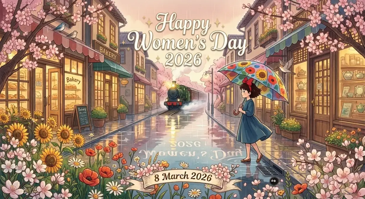 Free Download Womens Day 2026 Elegant Greeting Poster - High Quality Happy Womens Day 2026 Image