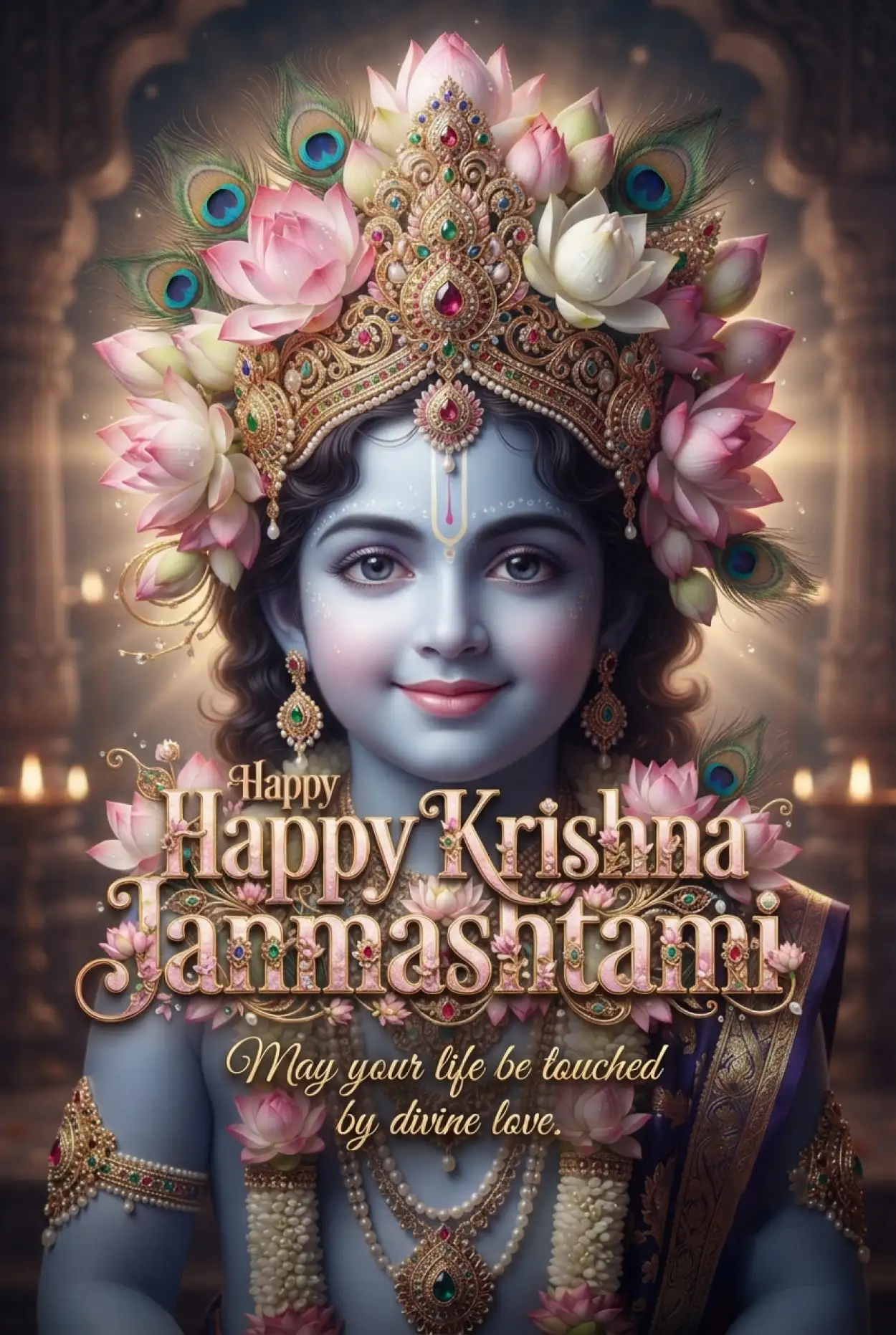 Free Download Wonderful Happy Krishna Janmashtami Greetings - High Quality Happy Krishna Janmashtami Greetings Image